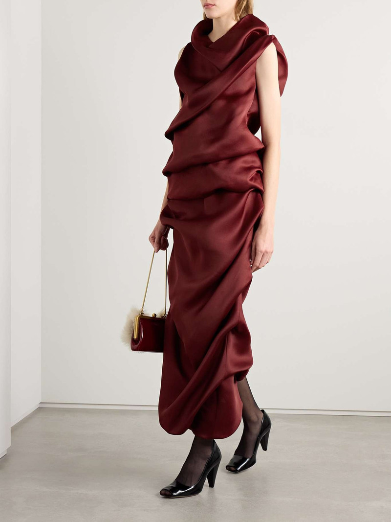 KHAITE Luola draped silk-gazar blouse outlook