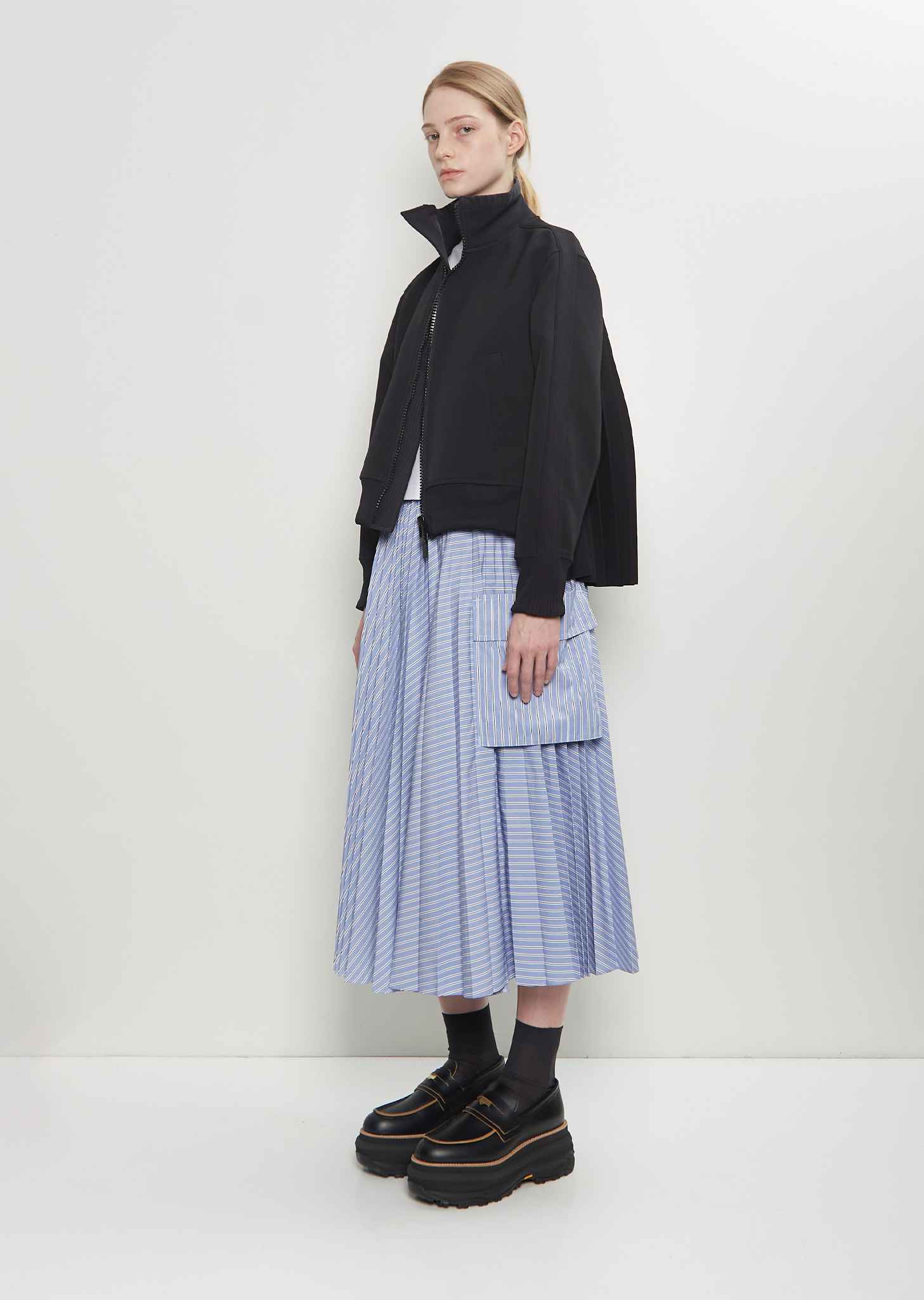 Matelasse Twill High Neck Blouson - 4
