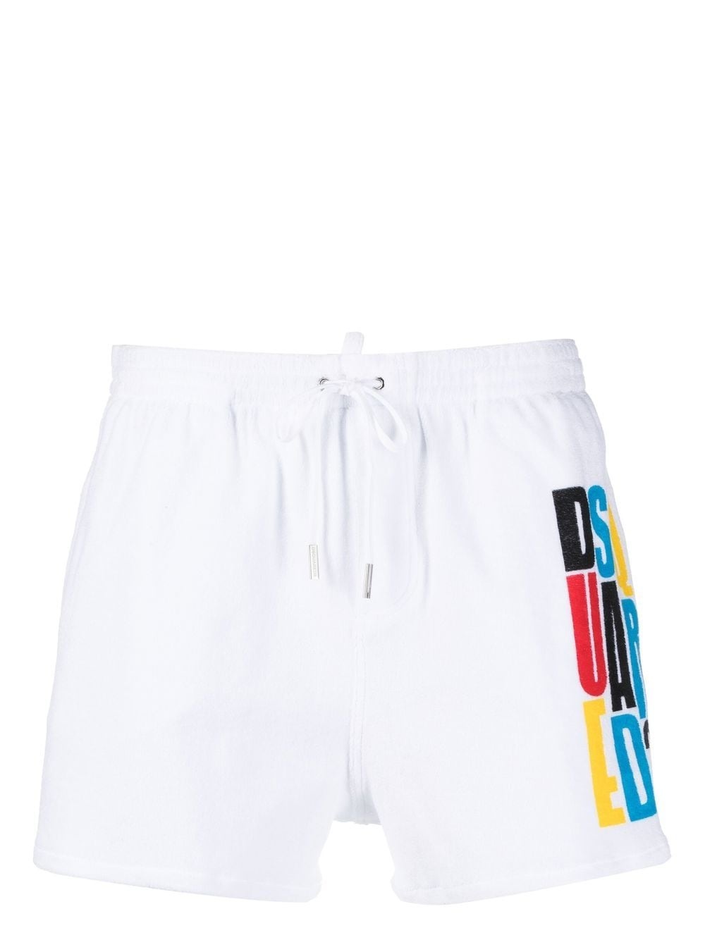 logo-print towelled swim shorts - 1