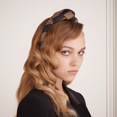 FENDI Brown twill headband outlook