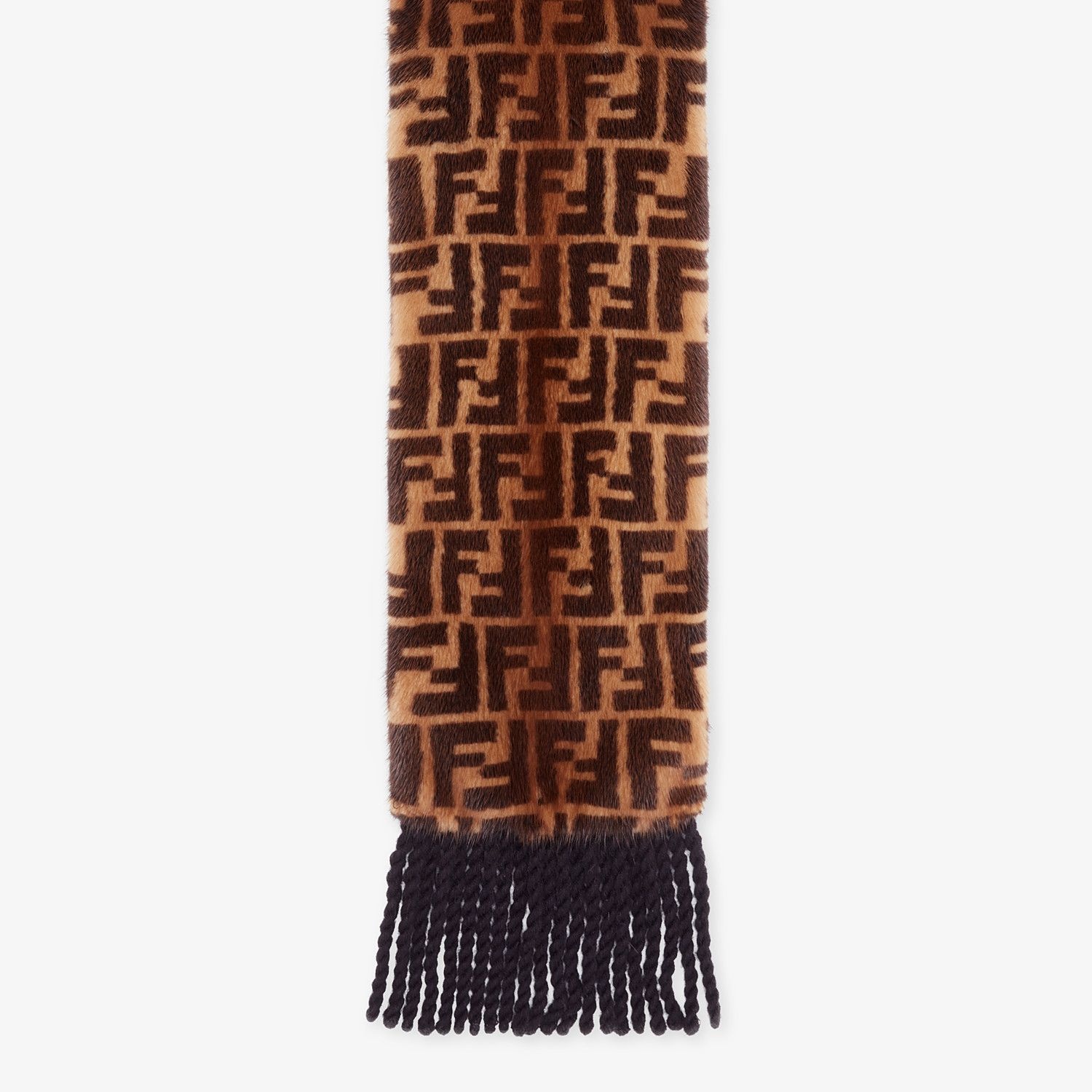 Brown mink scarf - 1