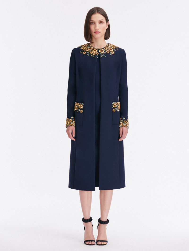 SUNFLOWER CRYSTAL EMBROIDERED COAT 1