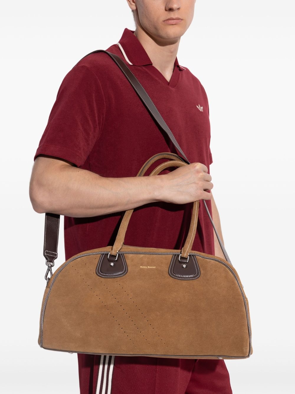 Wales Bonner perforated suede handbag - 2