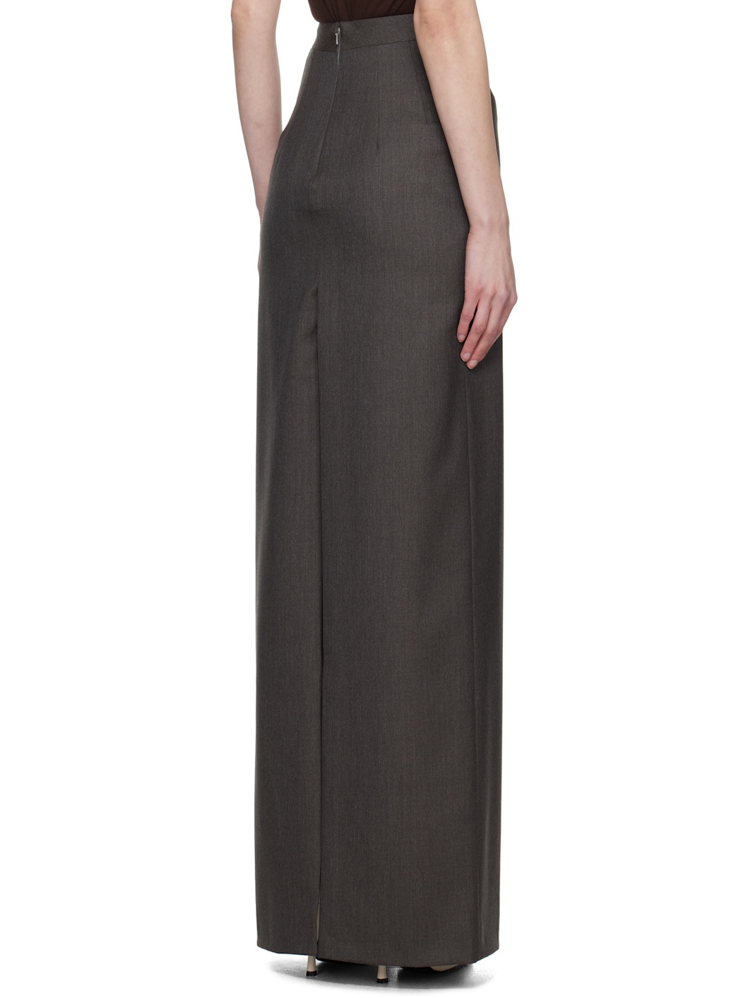 Gray Pencil Maxi Skirt - 3