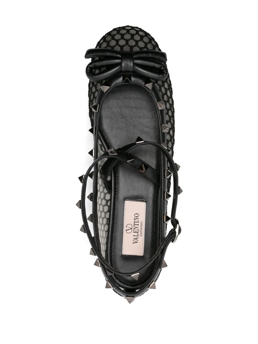 Rockstud-detail mesh ballerina shoes - 4