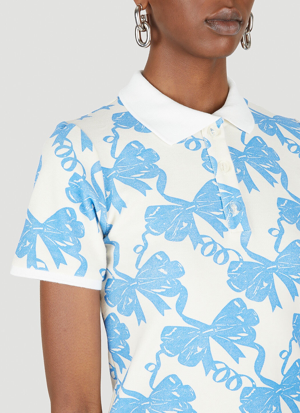 Au Fait Ribbon Print Polo Shirt - 5
