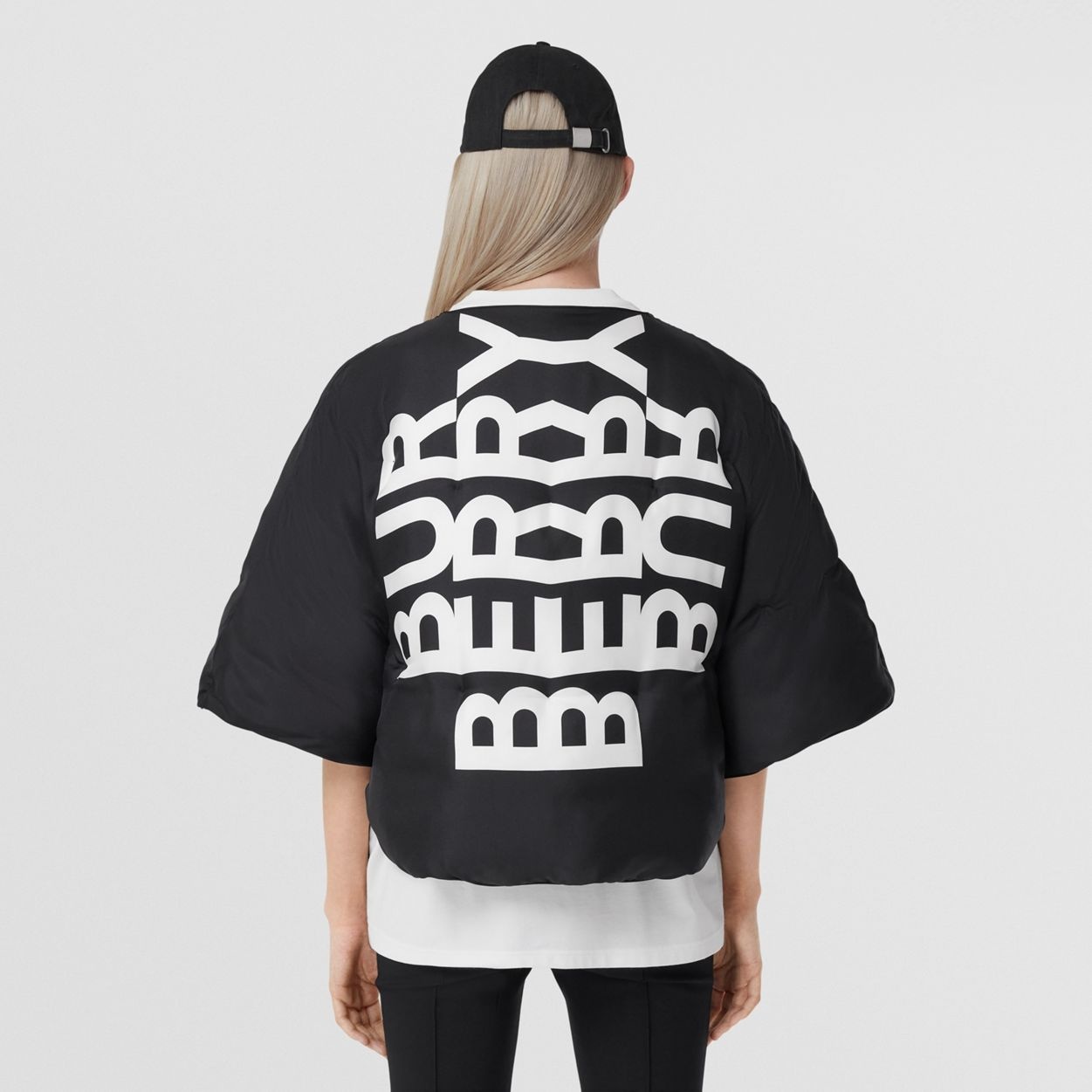 Logo Print Silk Twill Cape - 4