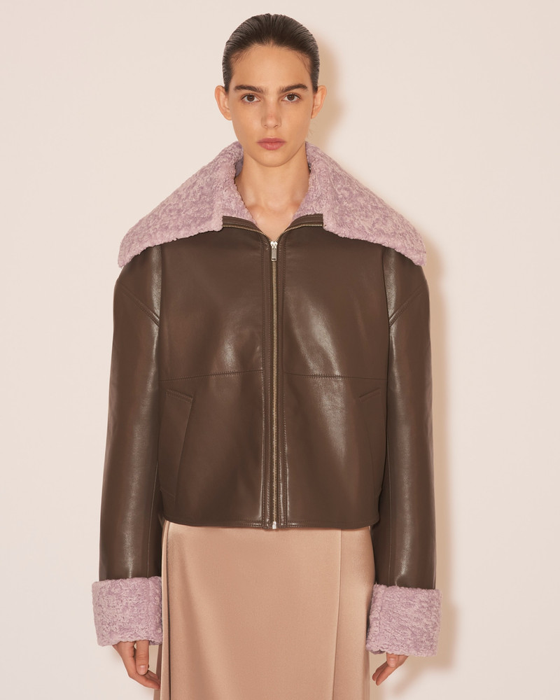 Nanushka VERONA - Faux shearling jacket - Shiitake/lilac outlook