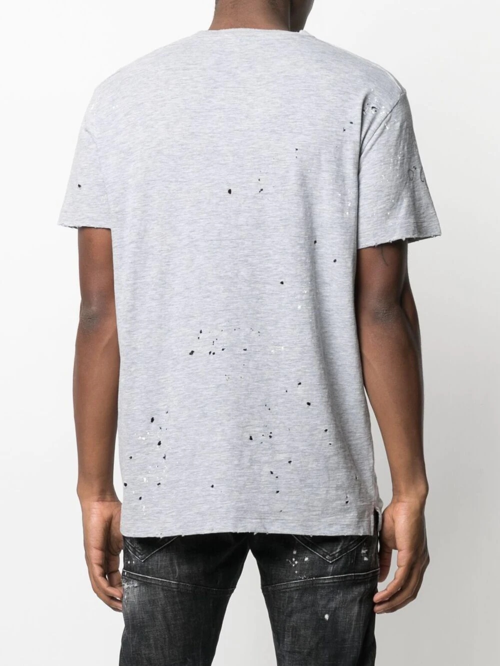 distressed-effect scribble T-shirt - 4