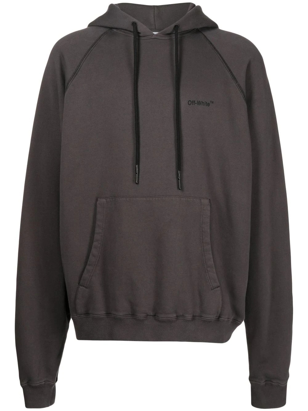 Diagonals drawstring hoodie - 1