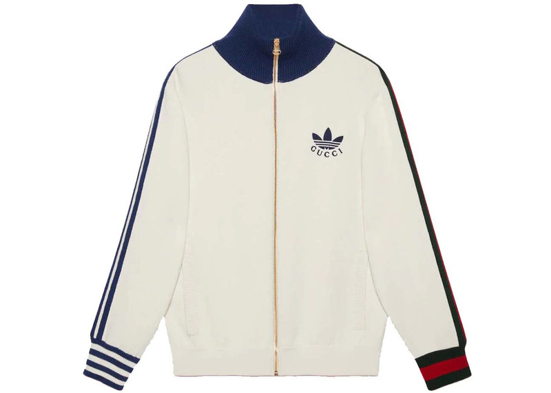 Gucci x adidas Viscose Zip-Up Jacket White 1