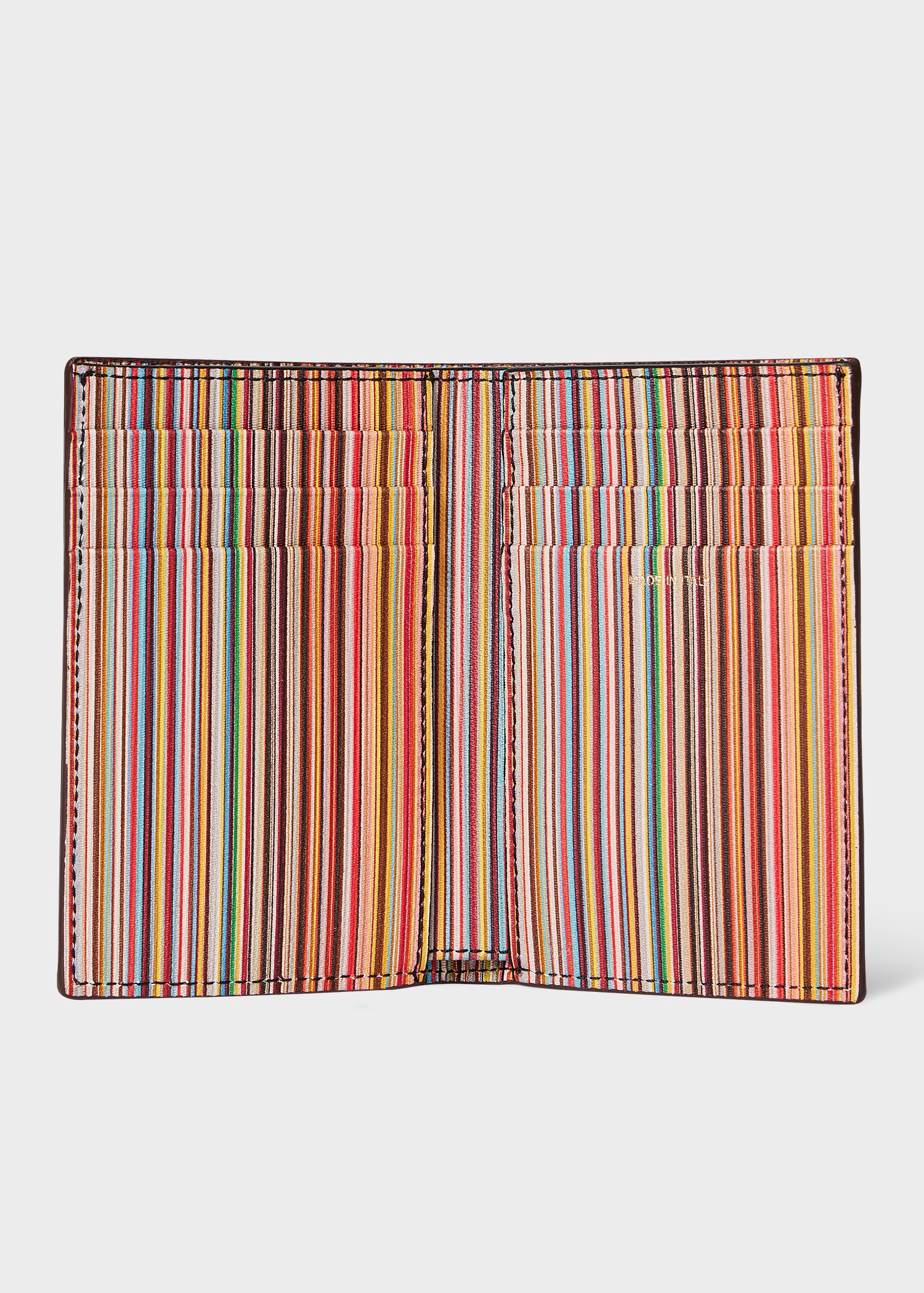 Brown 'Signature Stripe' Interior Credit Card Wallet - 2