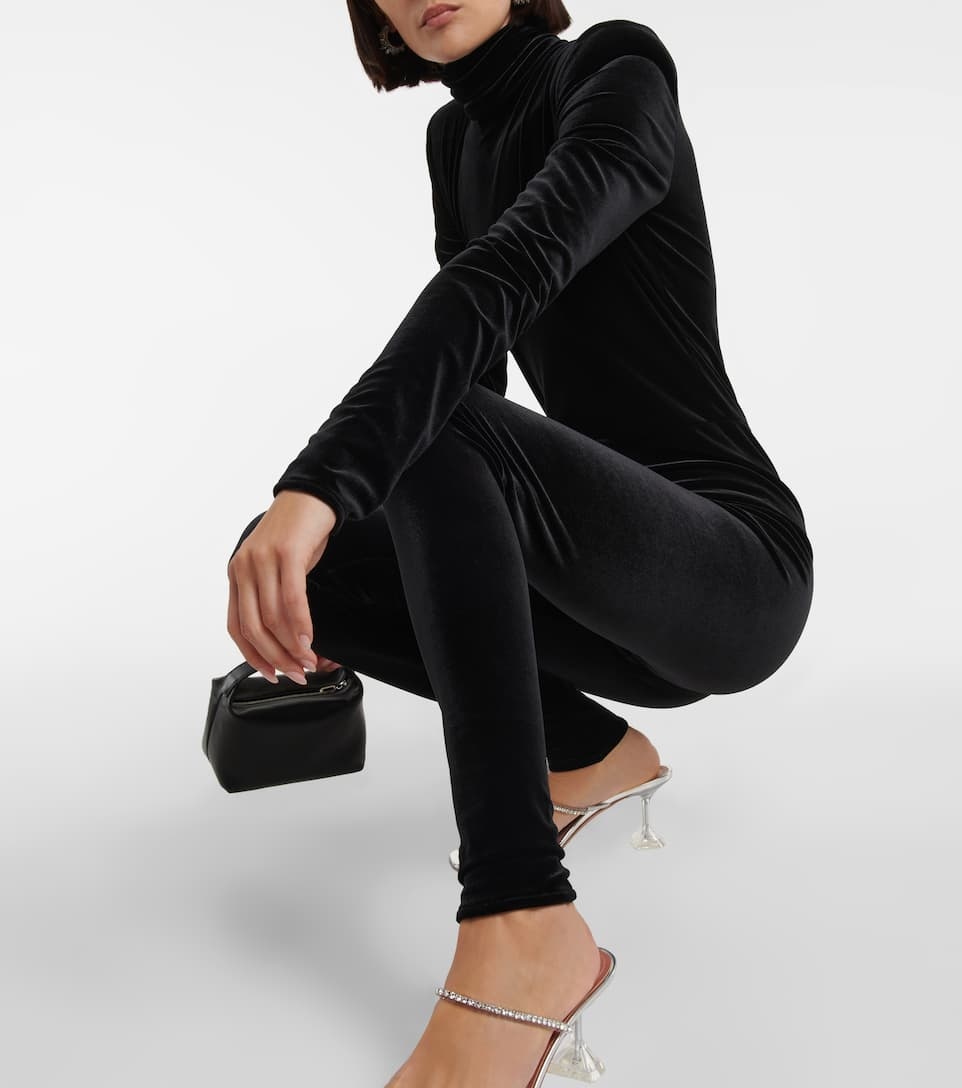 Turtleneck velvet jumpsuit - 5