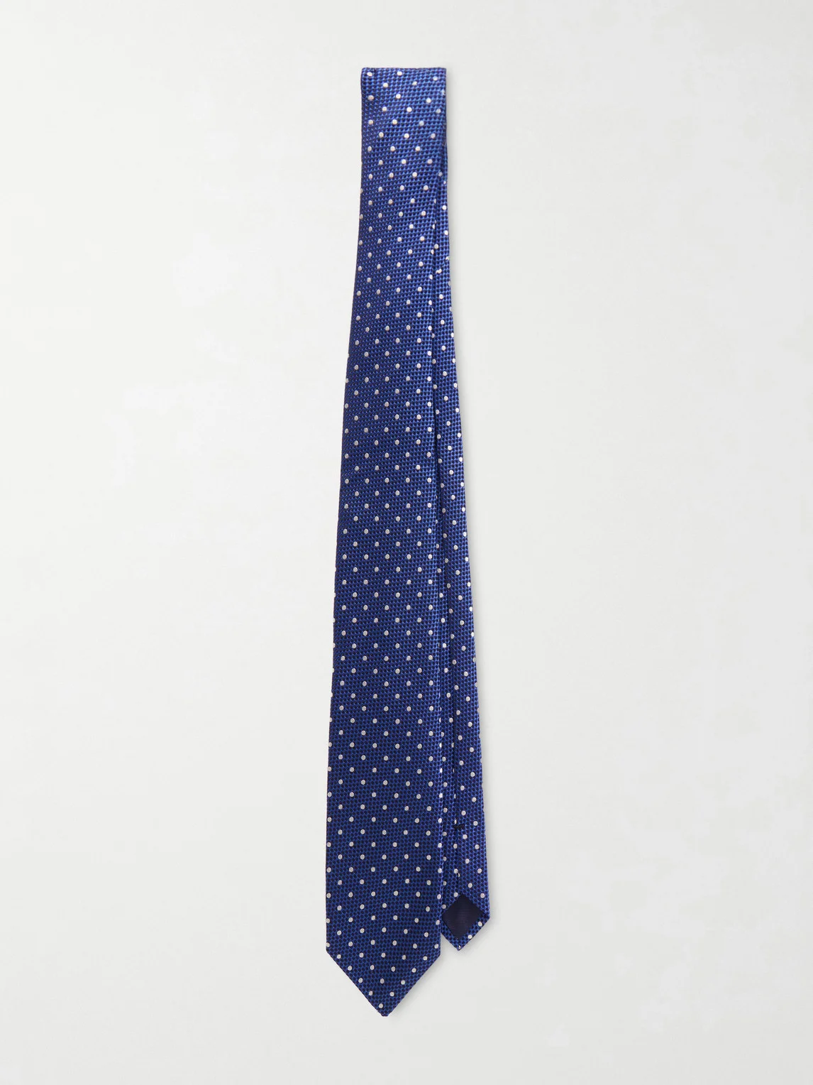 8cm Embroidered Polka-Dot Silk-Jacquard Tie - 1