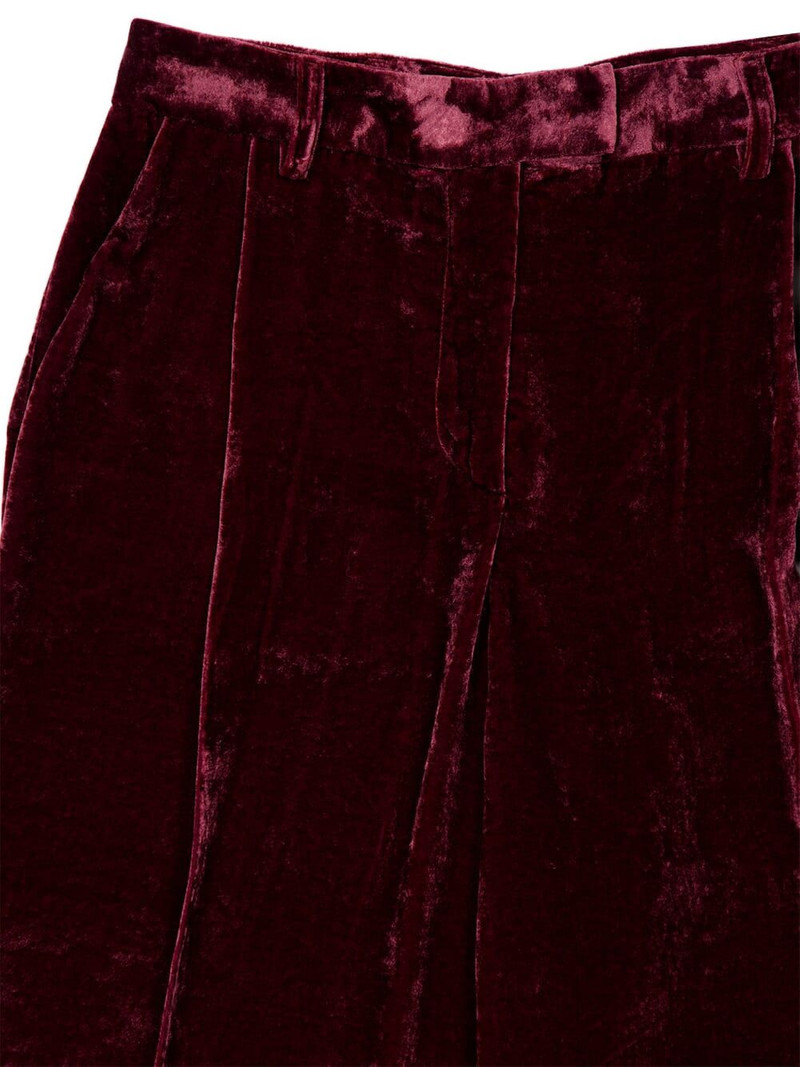 velvet-texture trousers 3