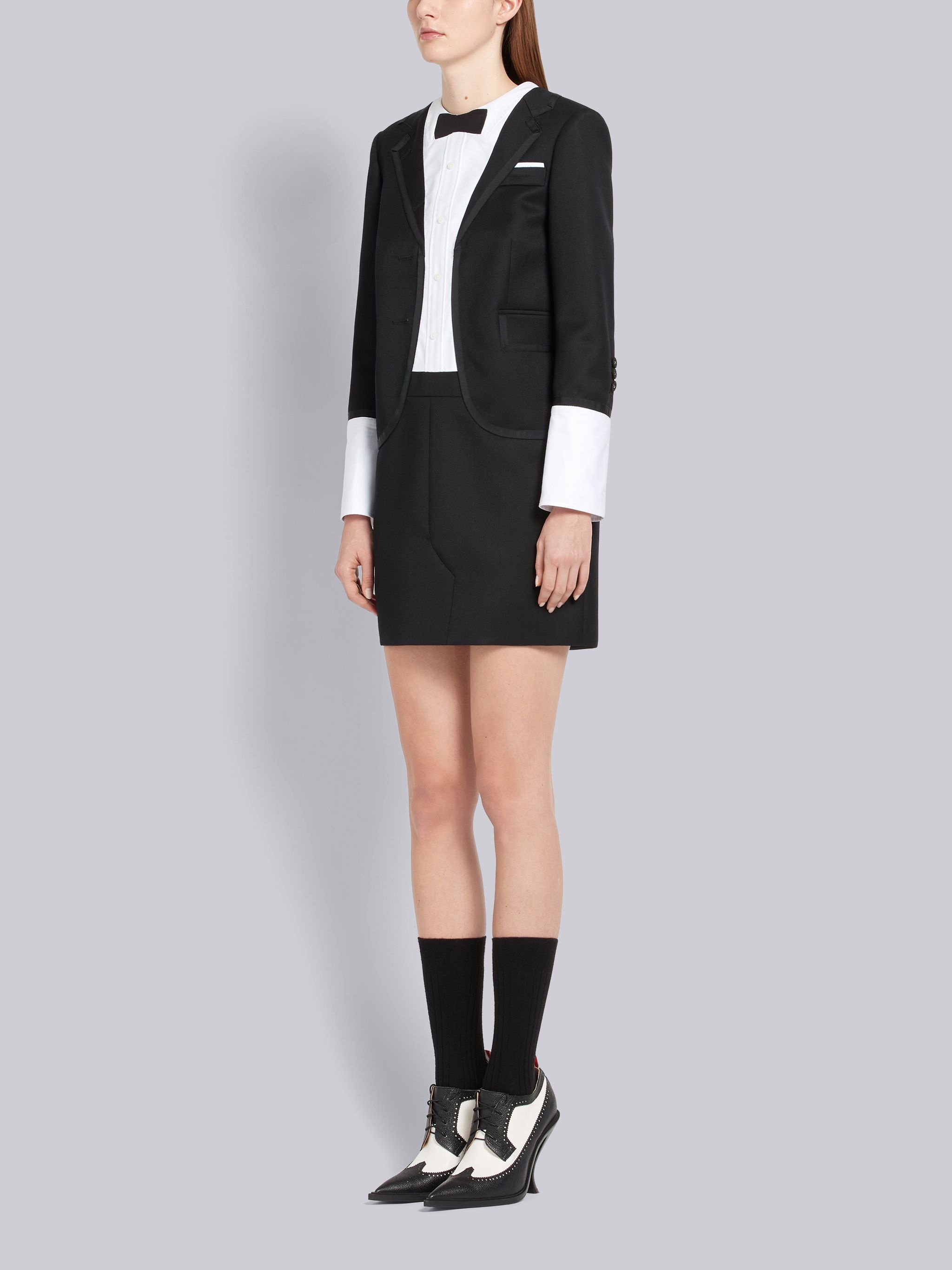 Trompe L'oeil Tuxedo Mini Dress - 2