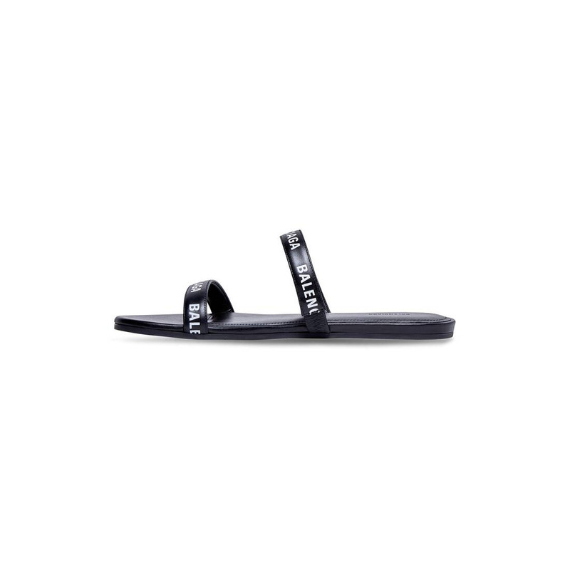 BALENCIAGA Women's Round Flat Sandal  in Black outlook