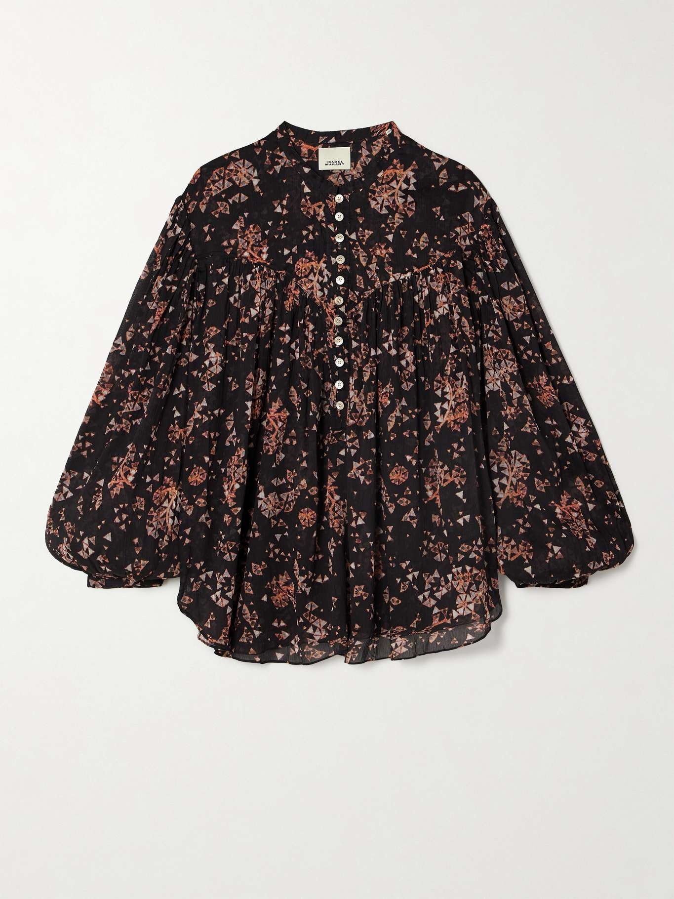 Kiledia printed cotton and silk-blend crepe blouse - 1