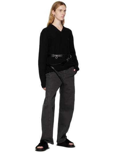 Lemaire Black V-Neck Sweater outlook