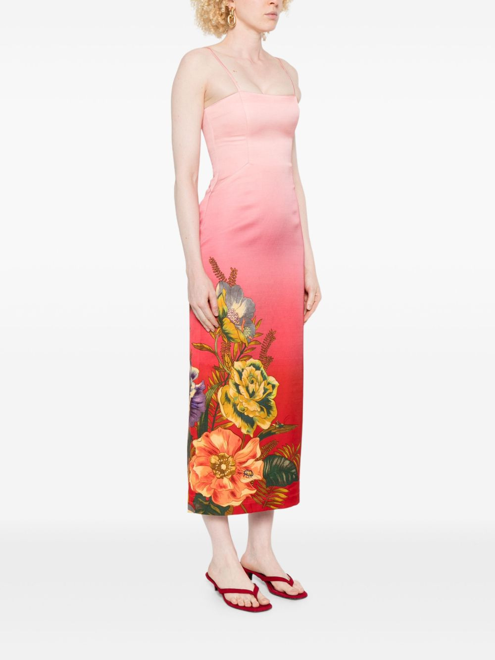 floral-print midi dress - 3