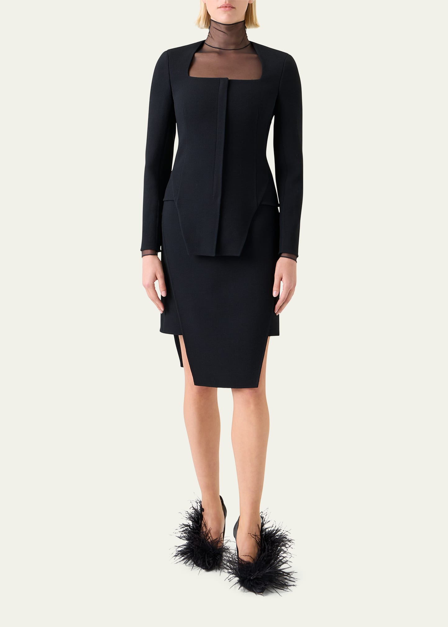 Desiree Double-Face Trapezoid Jacket - 2