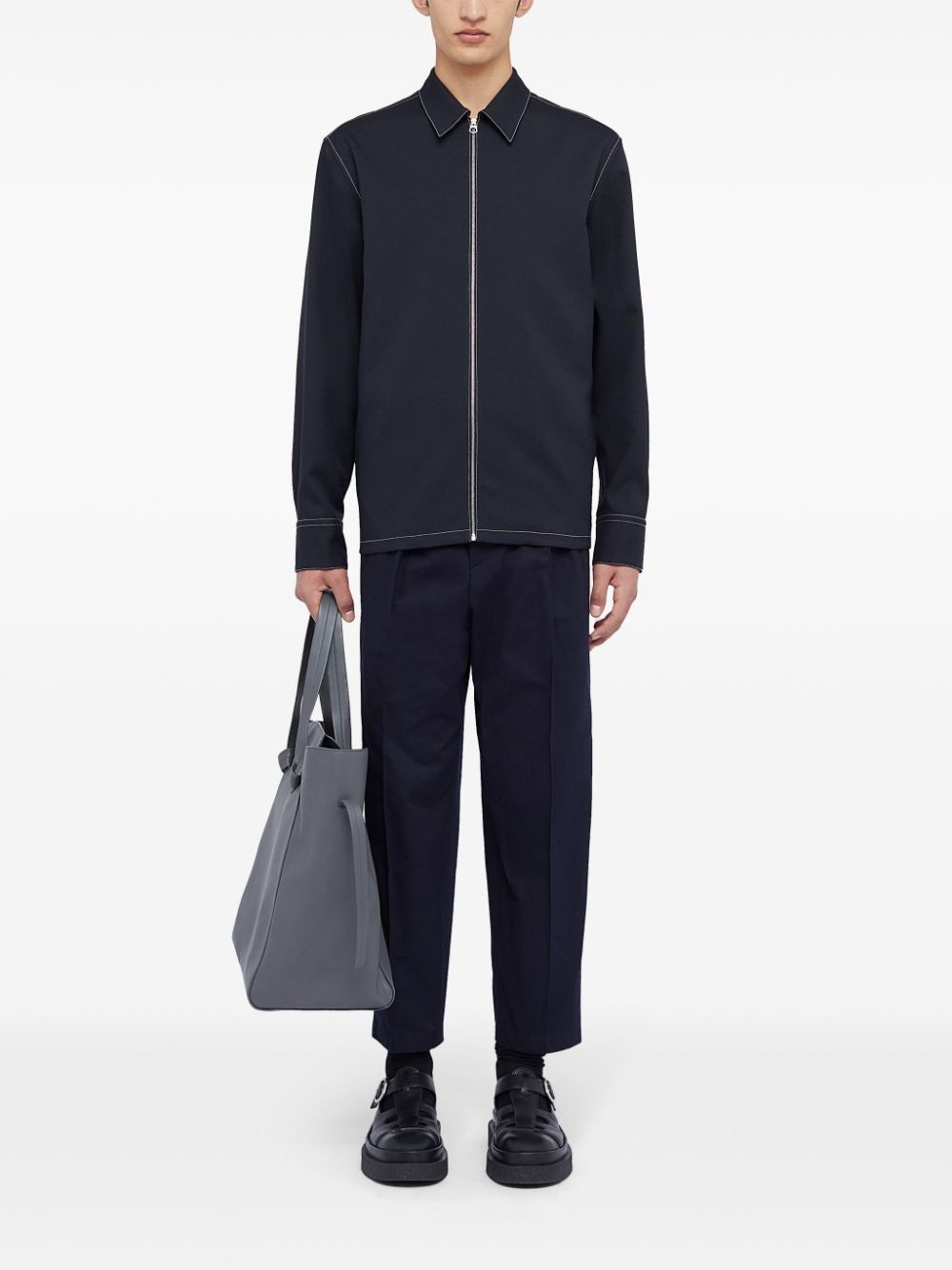 zip-up shirt jacket - 2