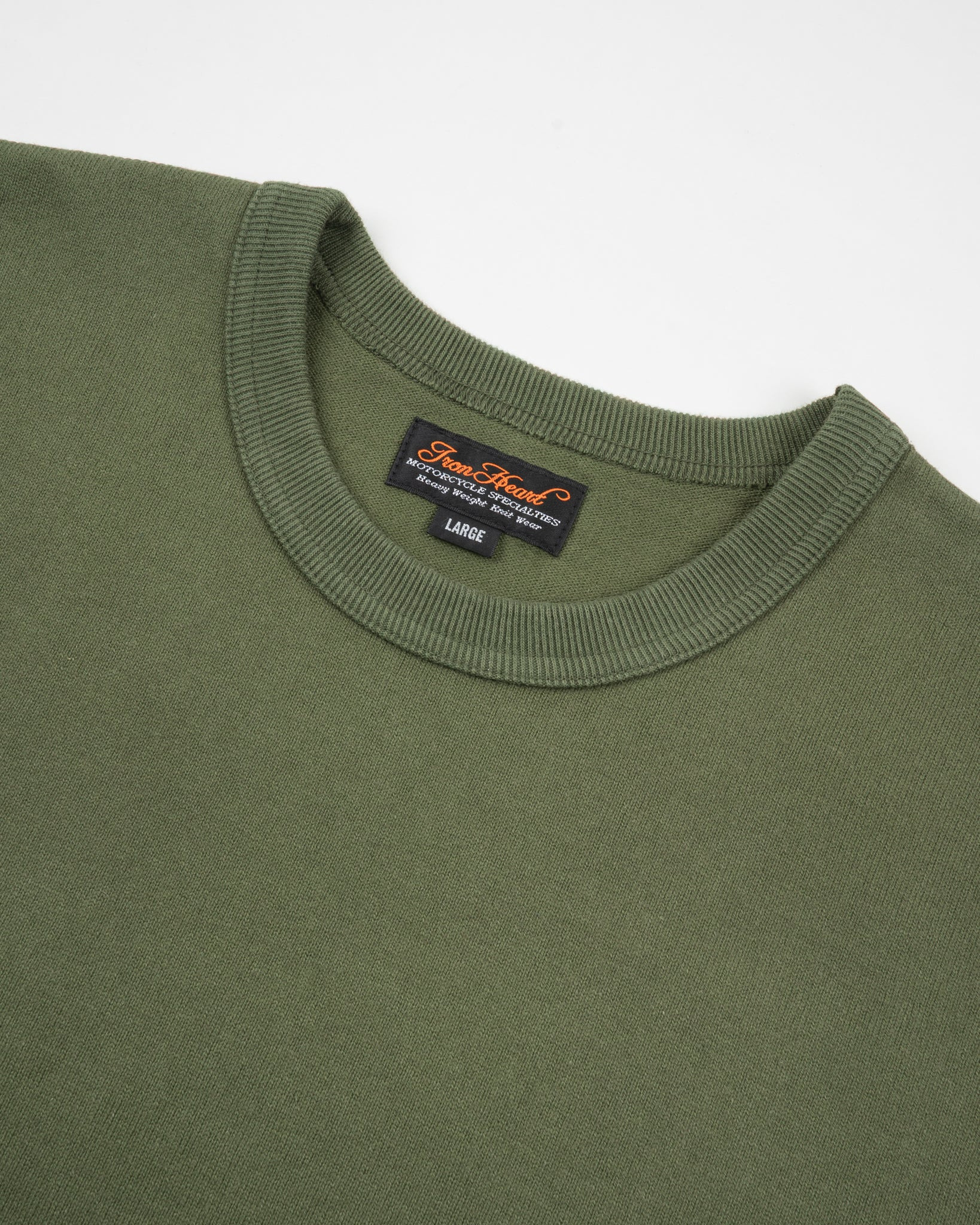 IHTL-1501-OLV 11oz Cotton Knit Long Sleeved Crew Neck Sweater - Olive - 6