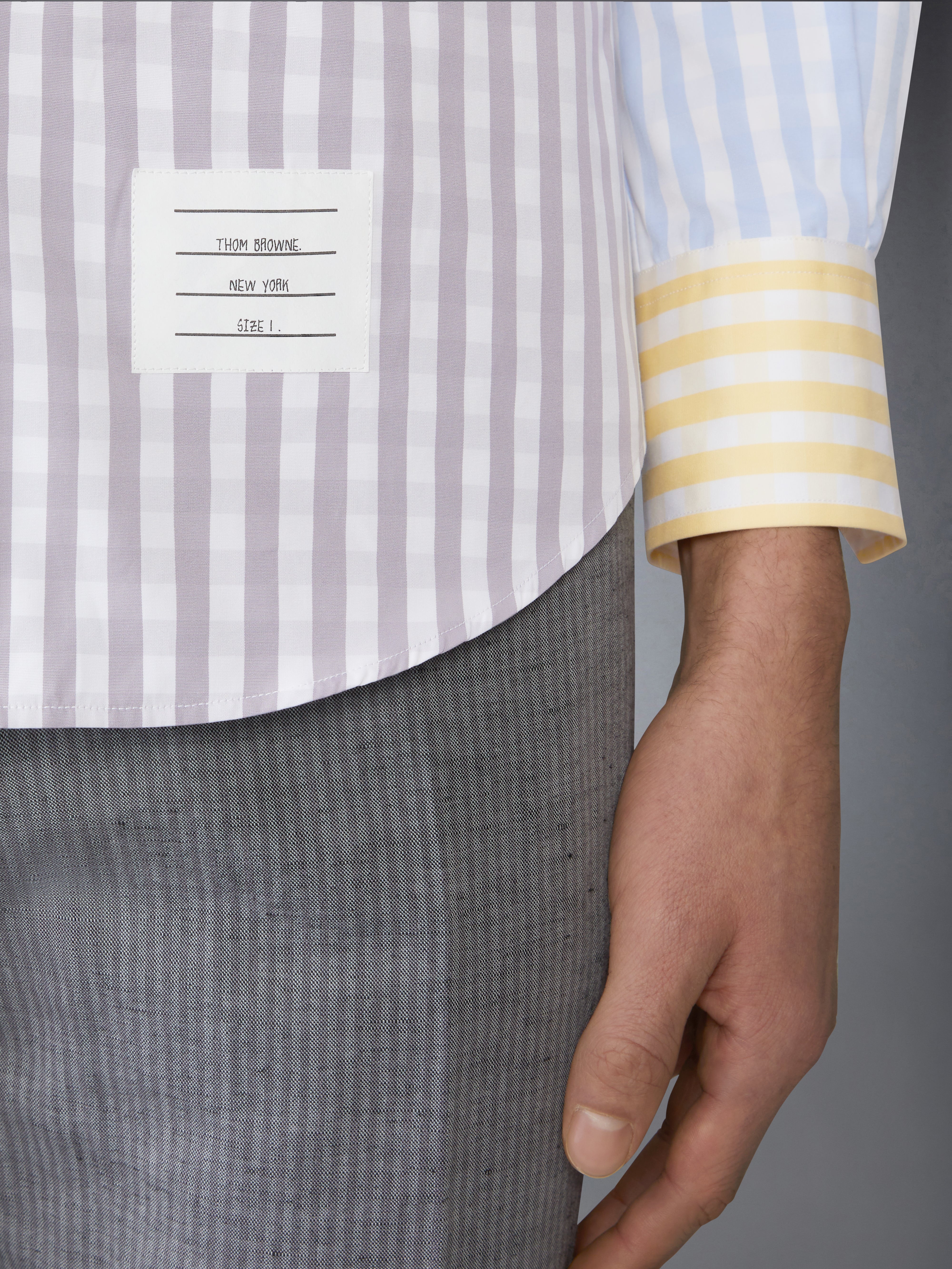 GINGHAM CHECK POPLIN FUNMIX SHIRT - 6