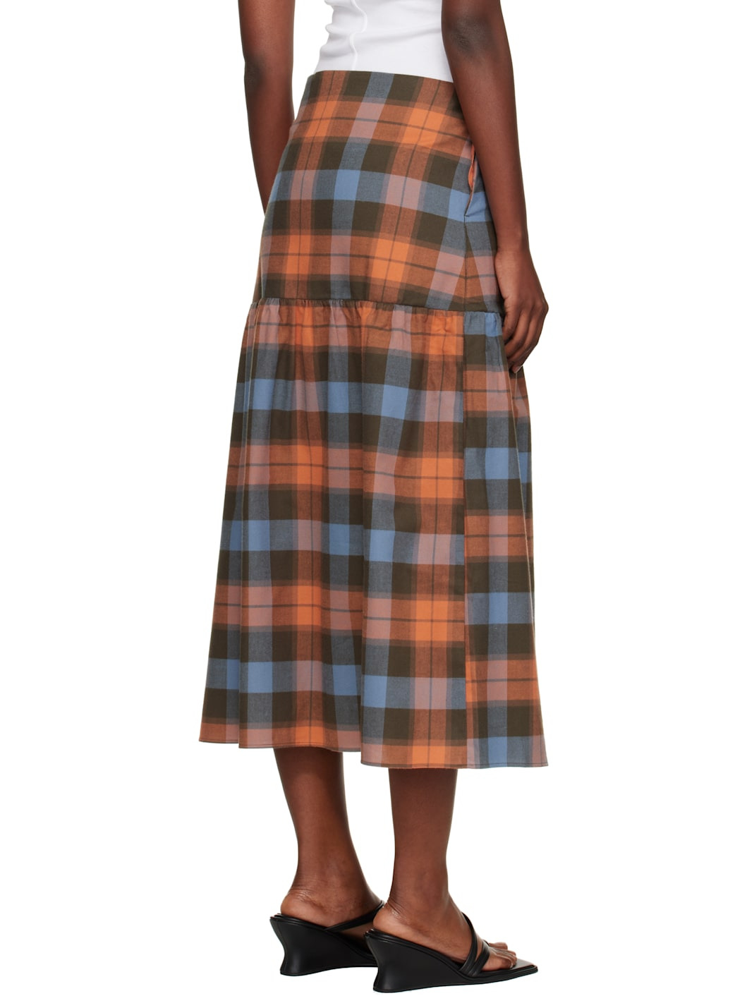 Orange & Blue Garlin Maxi Skirt - 3