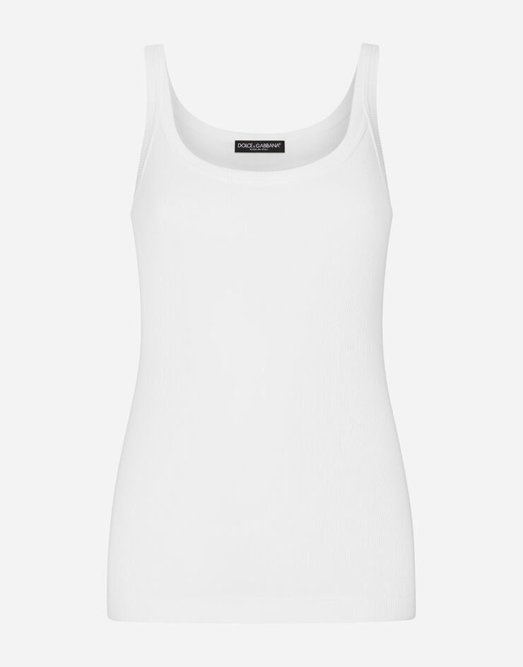 Fine-rib cotton singlet - 1