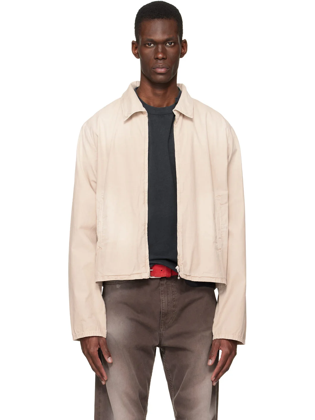Beige Cotton Logo Jacket - 1