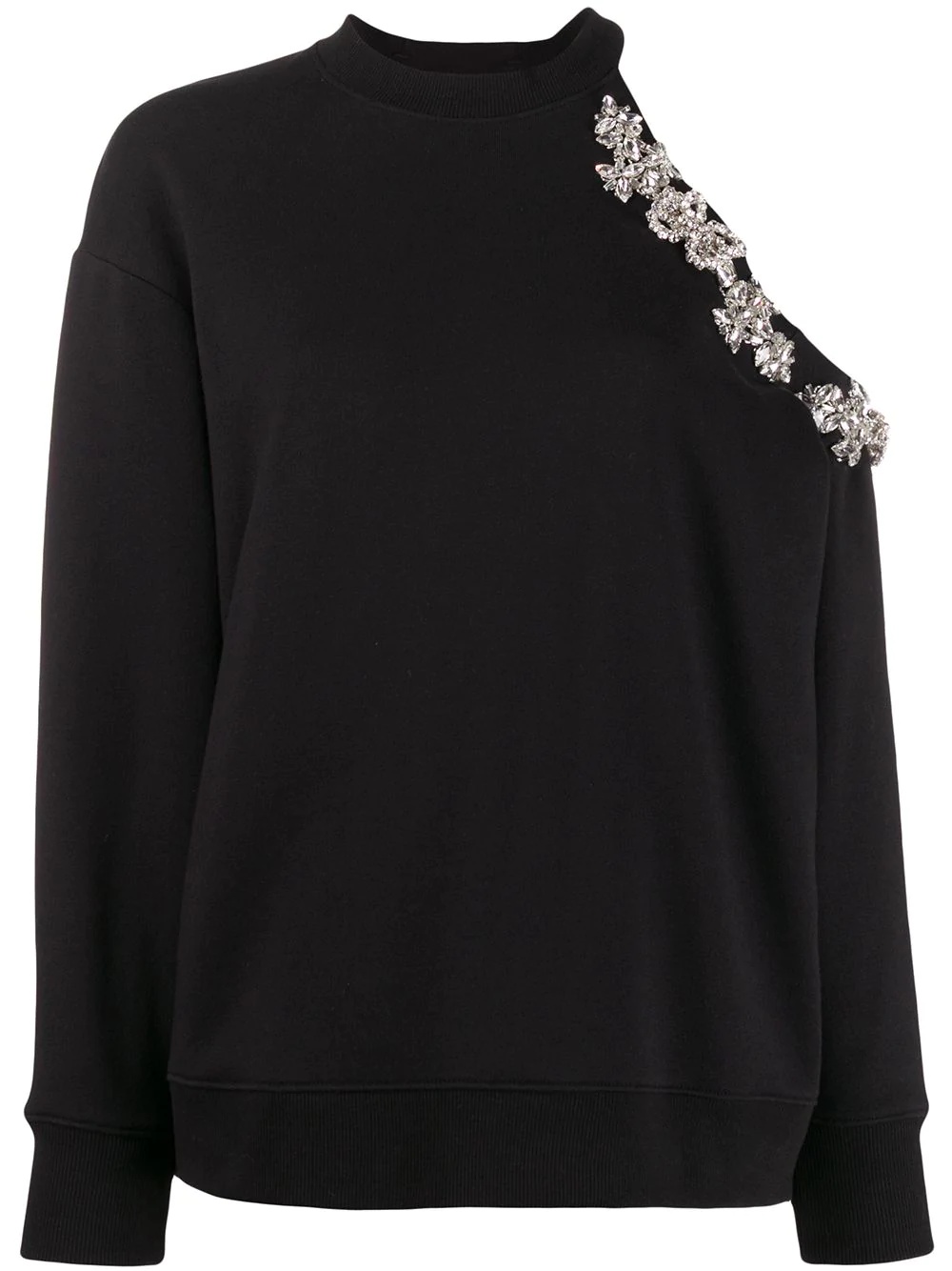 crystal embellished sweatshirt - 1