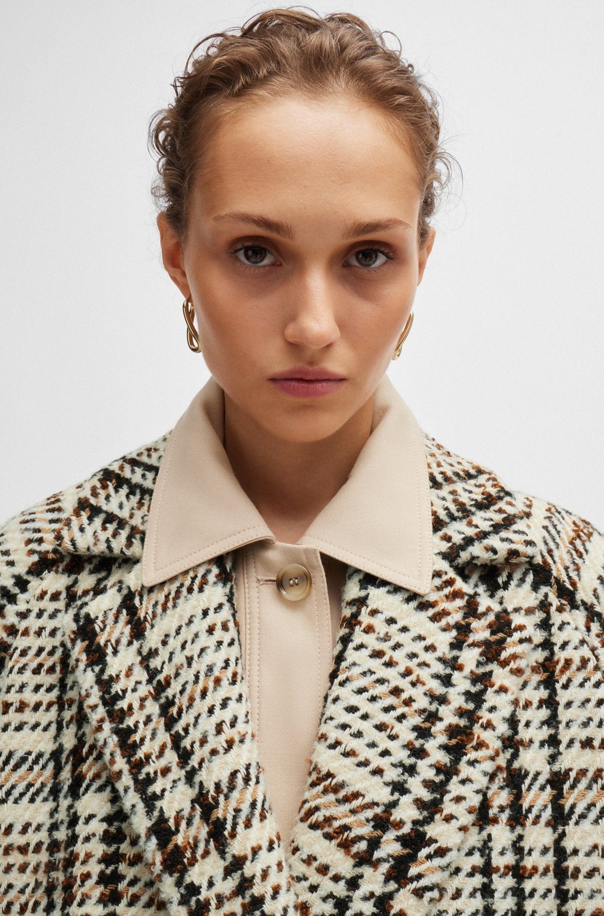 OVERSIZE-FIT COAT IN CHECKED FABRIC WITH WOOL - 5