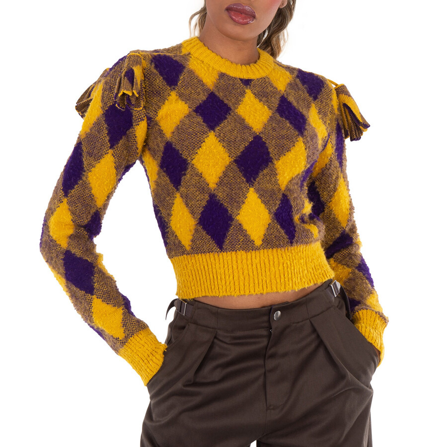 Burberry Wool Argyle Sweater With Check Pattern - 3