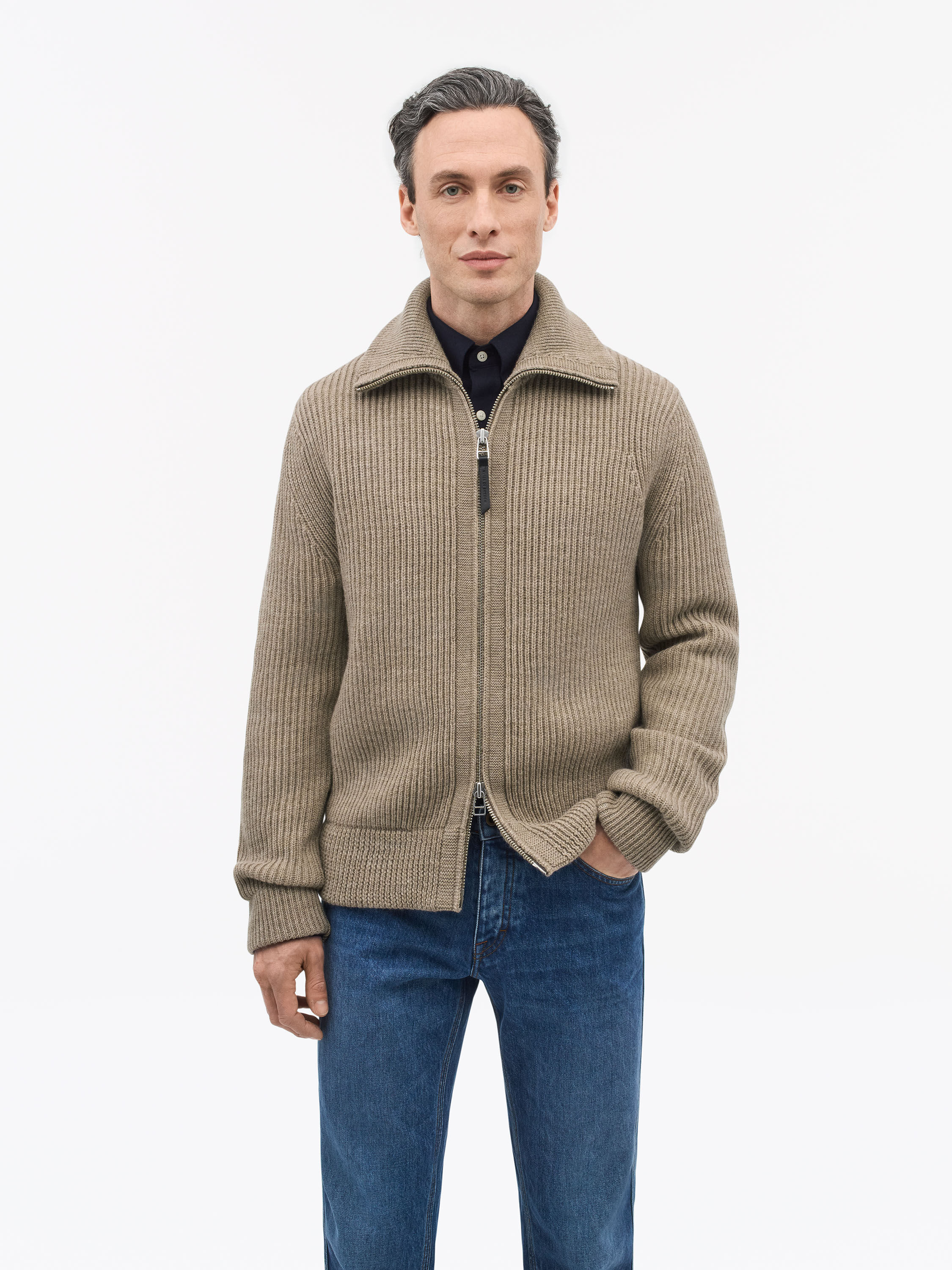 Niall Zip-Up Wool Cardigan - 2