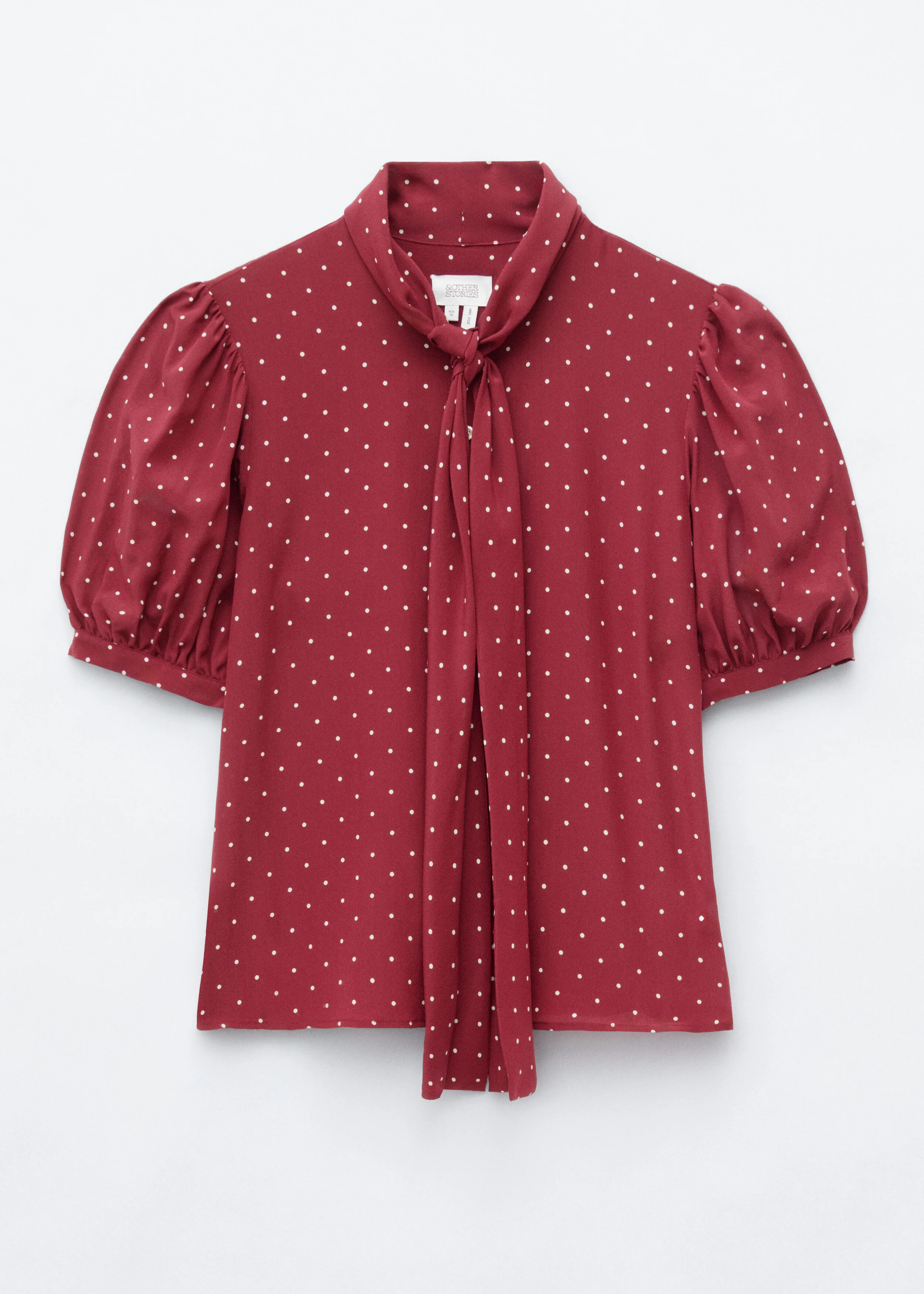 Printed Tie-Neck Silk Blouse - 1