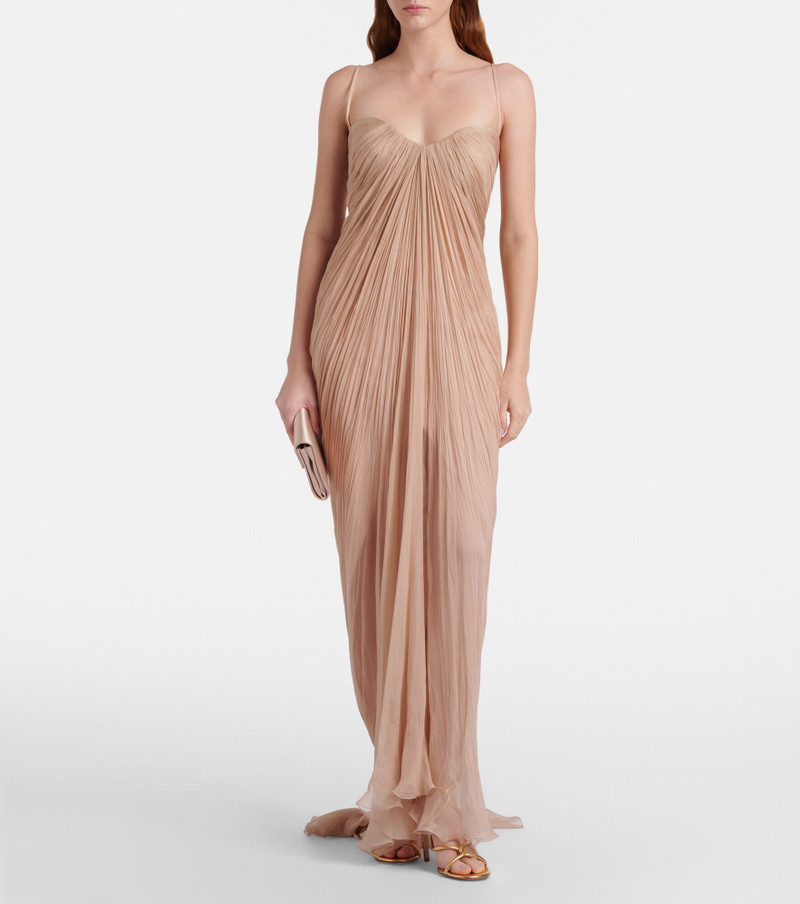 MARIA LUCIA HOHAN Victoria draped silk bustier gown outlook