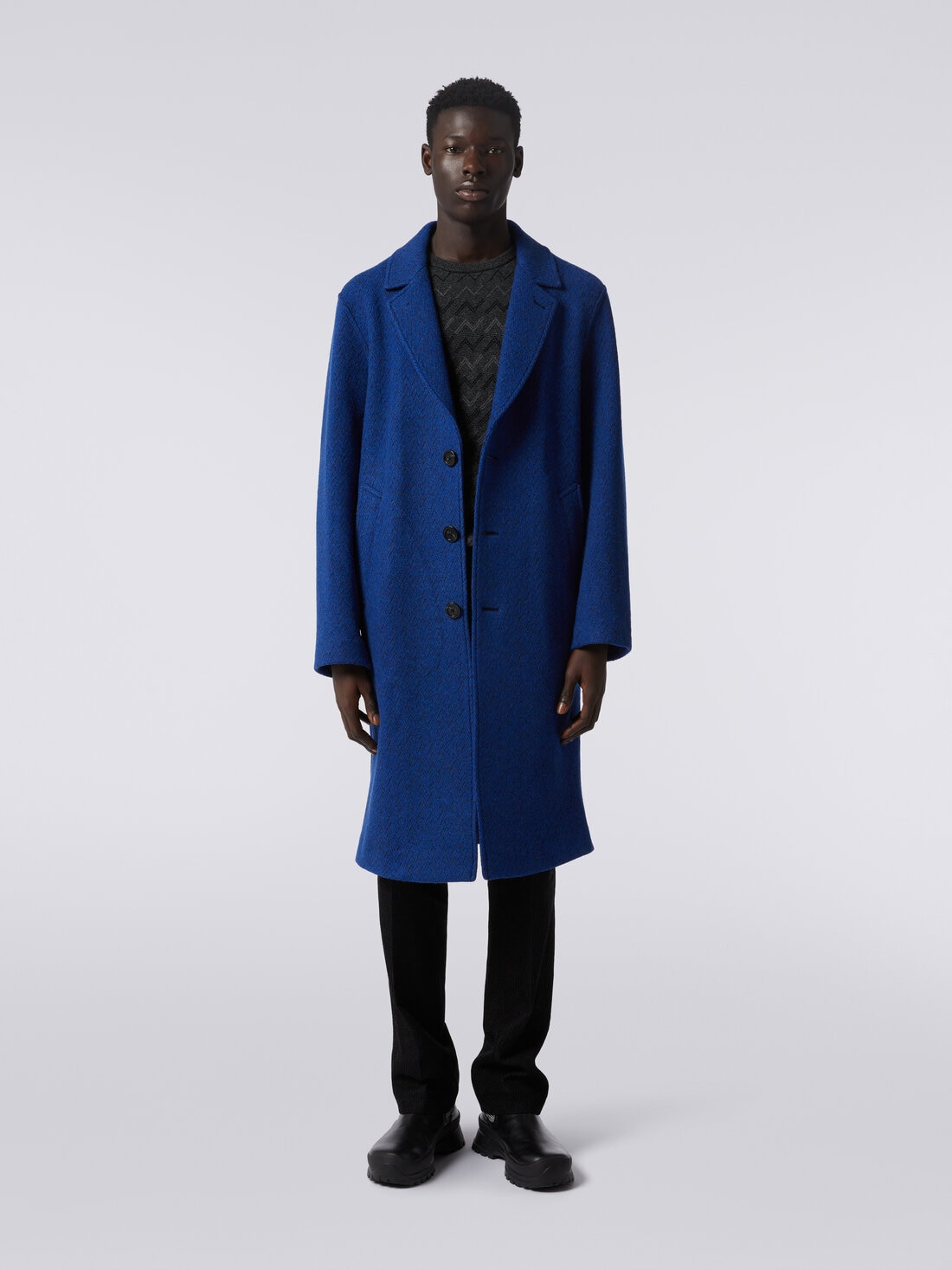 Boiled wool herringbone coat - 2