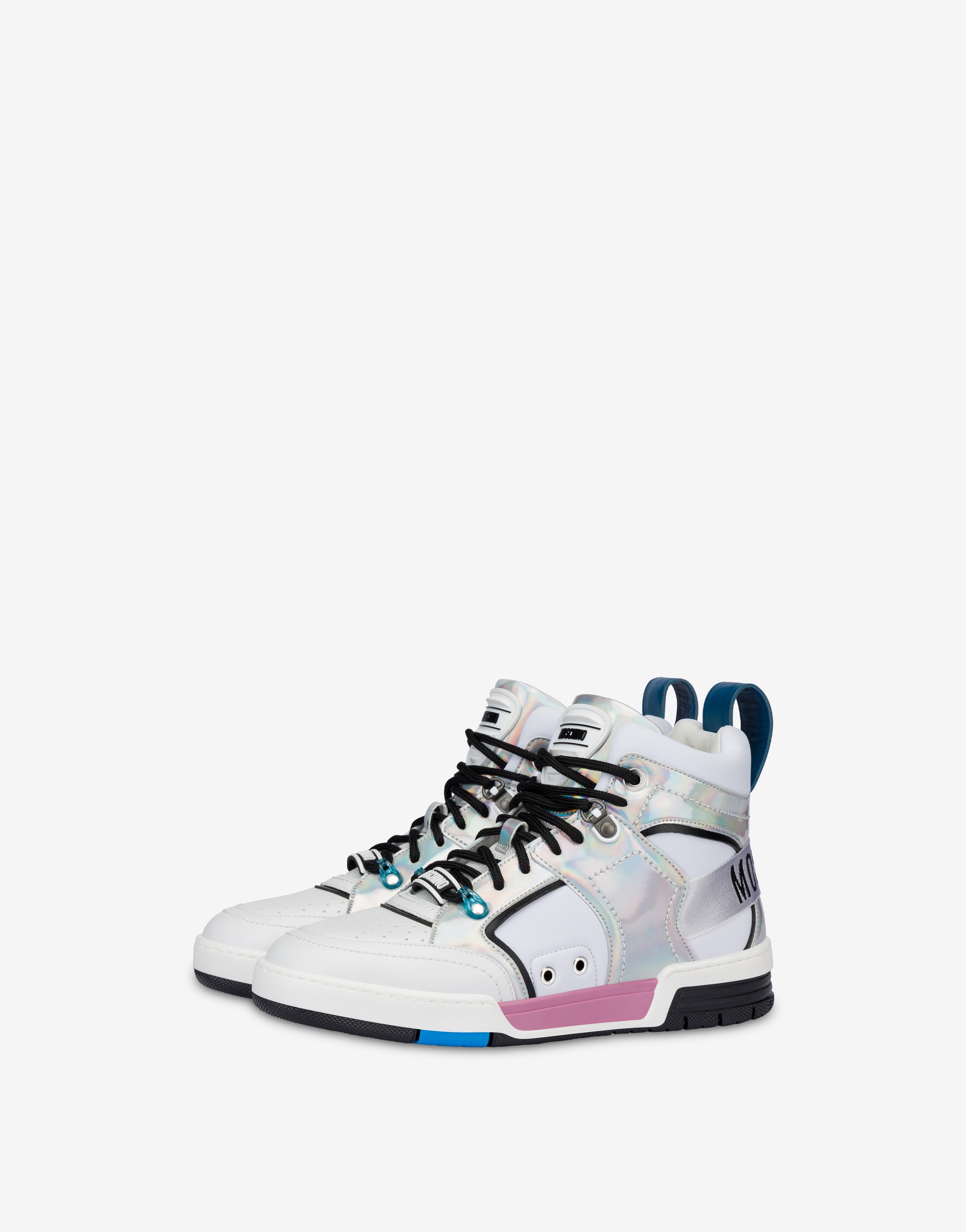 STREETBALL HIGH-TOP SNEAKERS WITH HOLOGRAPHIC DETAILS - 1