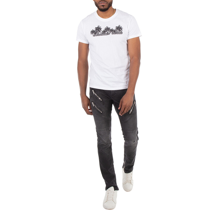 Balmain Palm-Print Cotton T-Shirt - 4