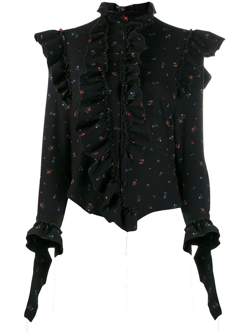 floral print ruffled shirt 1