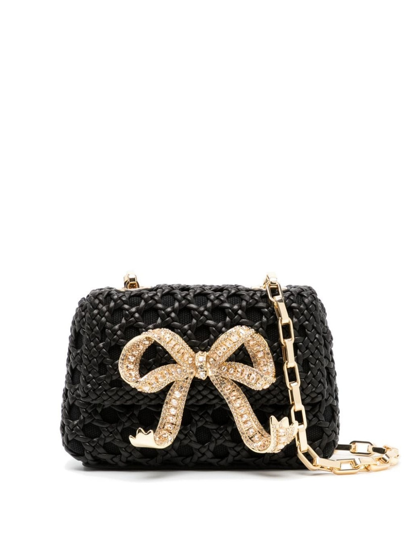 Bow woven leather mini bag 1