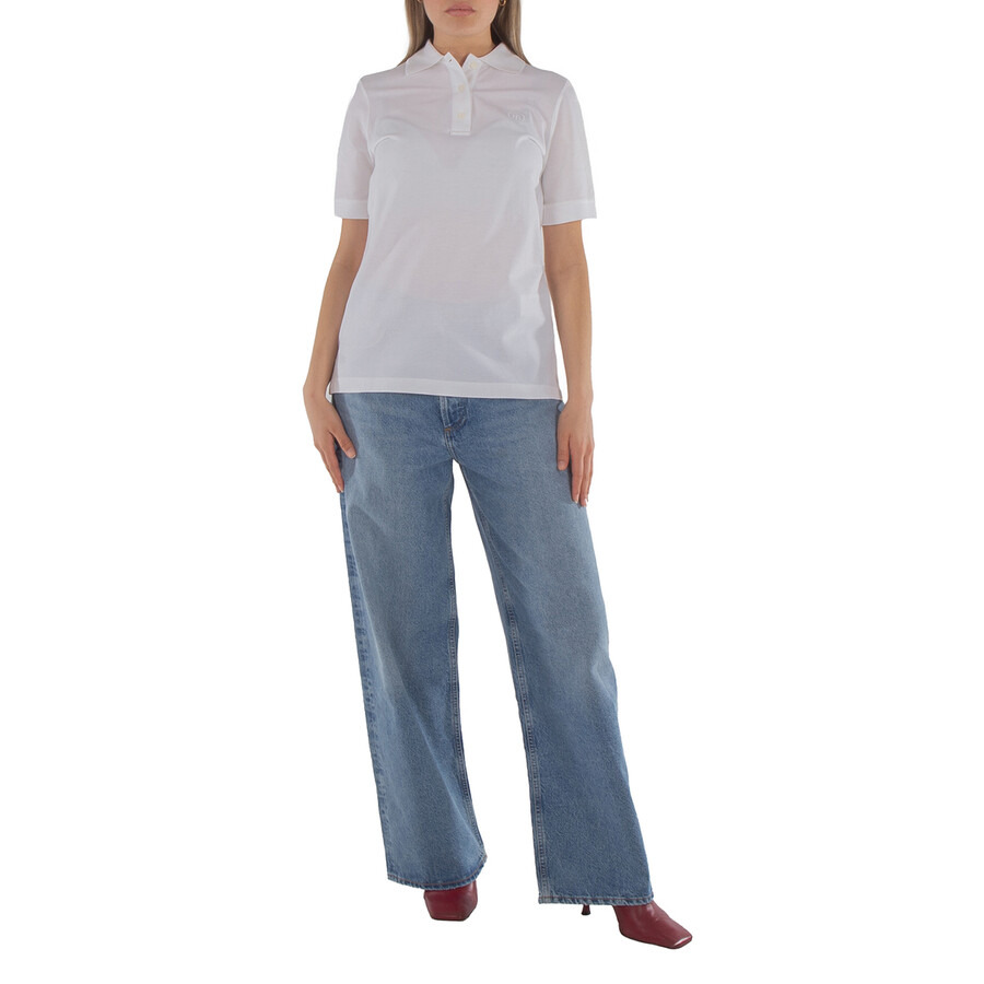 Burberry Embroidered Logo Cotton Polo Shirt - 4
