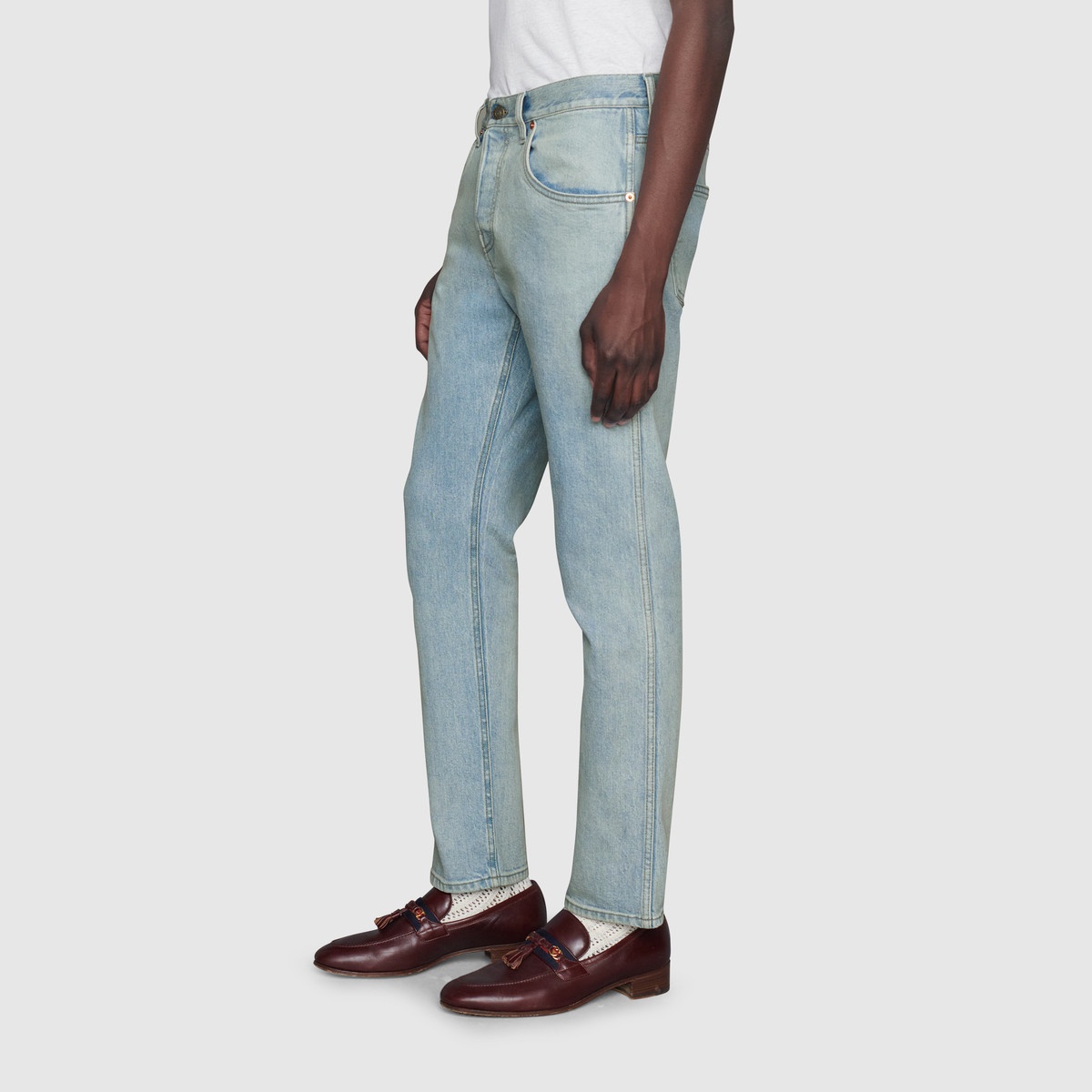 Tapered washed jeans - 4