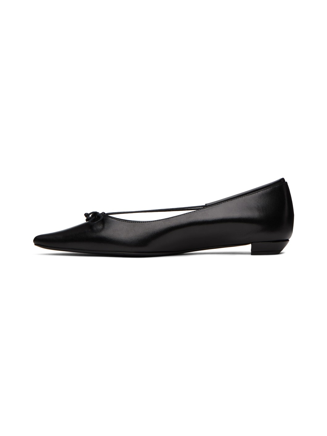 Black Claudette Bow Ballerina Flats - 3