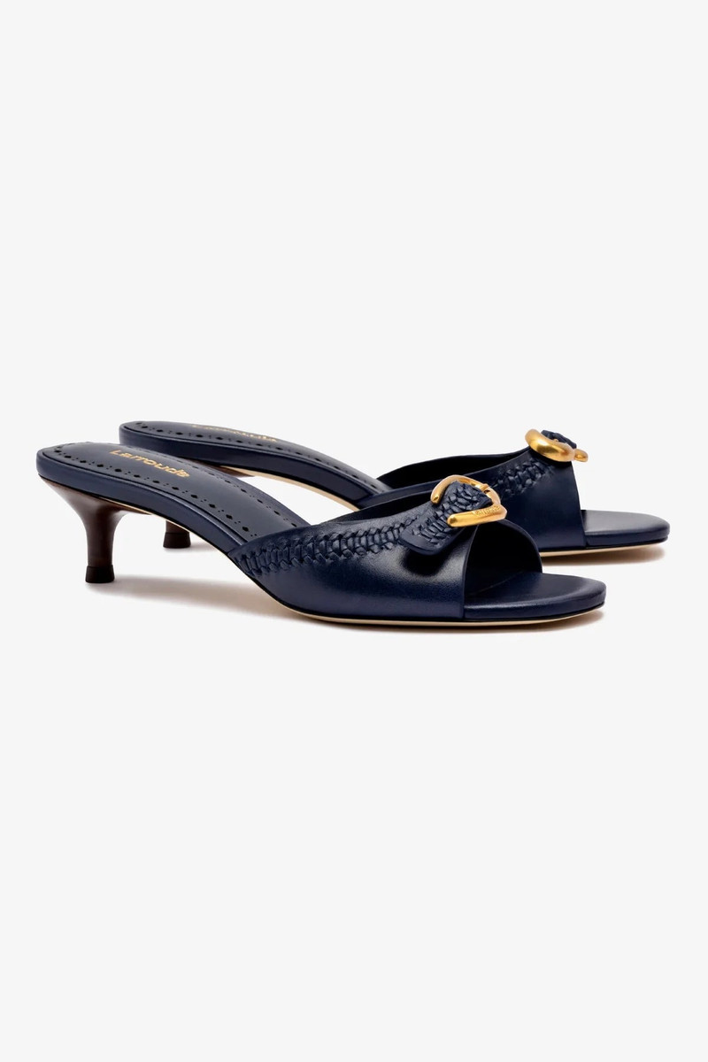 Verona Mule In Navy Leather 3