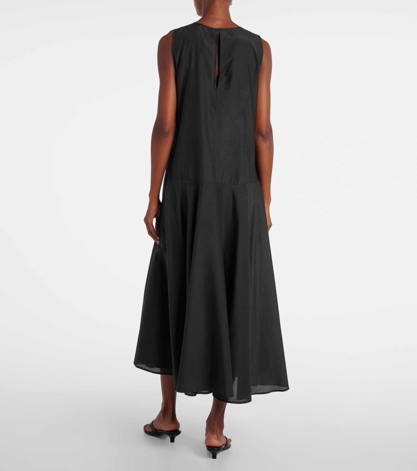 Rita gathered cotton and silk maxi dress - 3