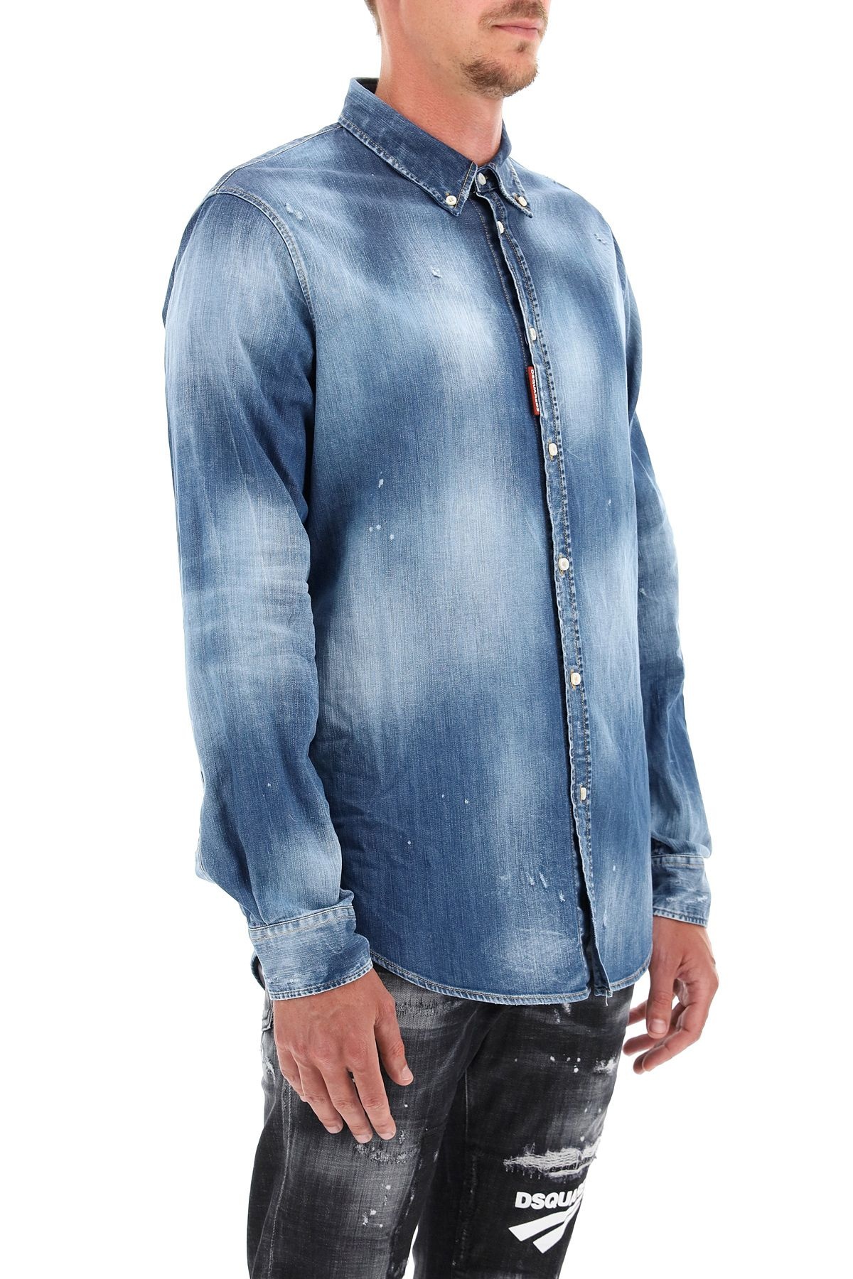 DARK WASH DENIM SHIRT - 3