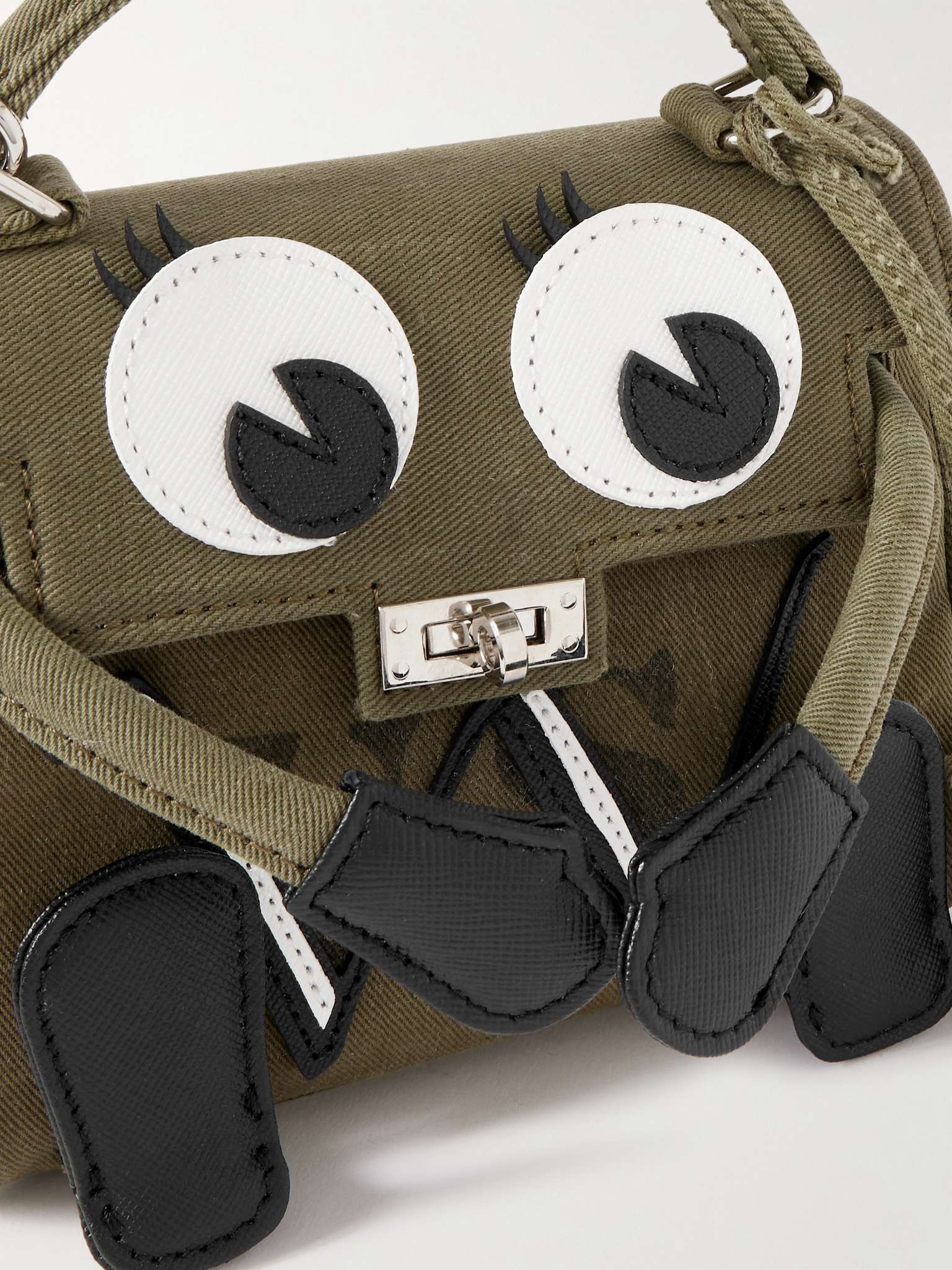 + Dr. Woo Monster Cross-Grain Leather-Trimmed Cotton-Drill Messenger Bag - 5