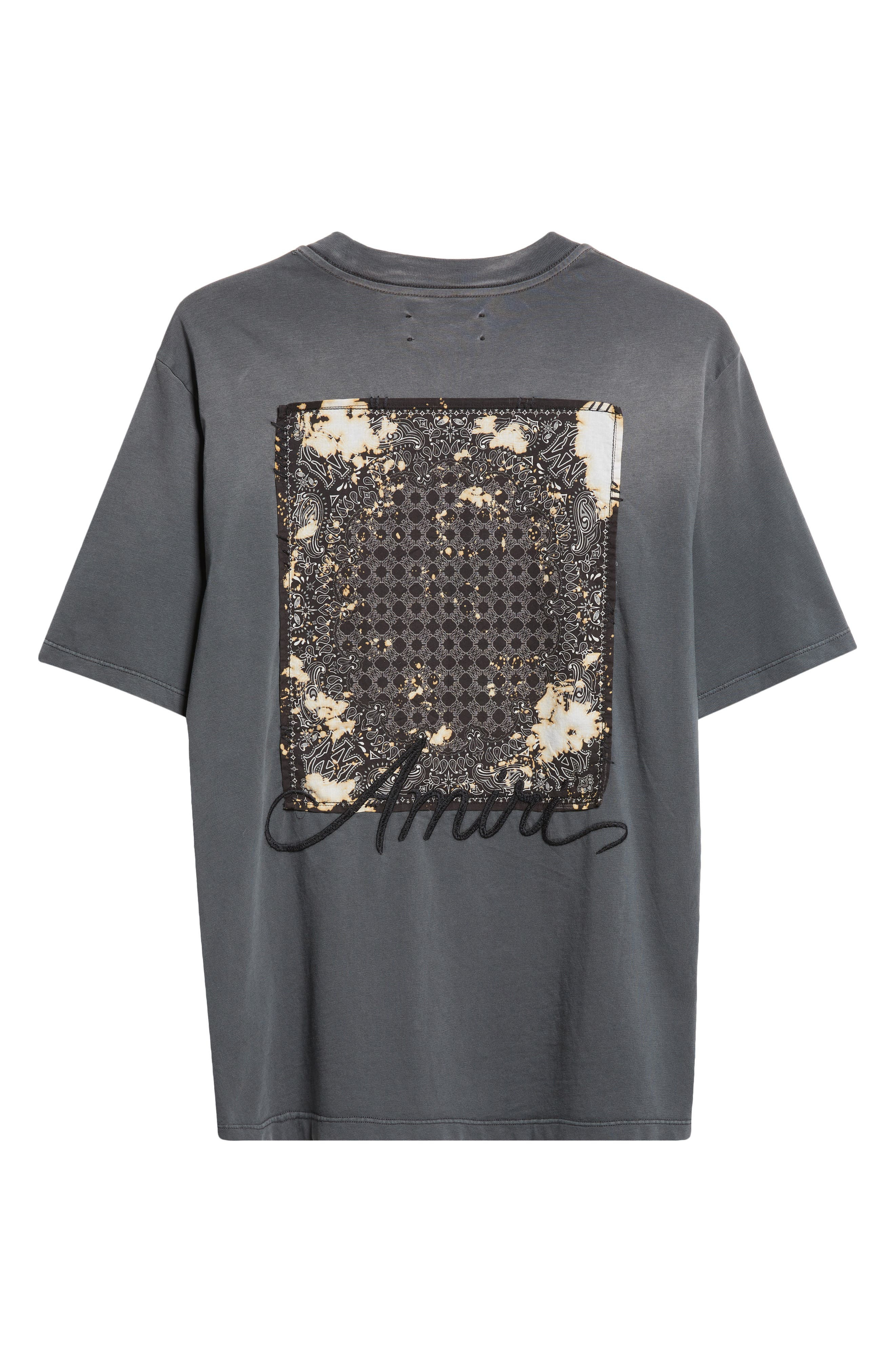 AMIRI Bleached Bandana Patch T-Shirt in Black at Nordstrom - 8